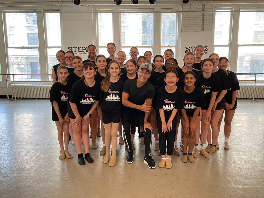 group dance class visit from Bella Dance Academy with John Leggio 7/24/25