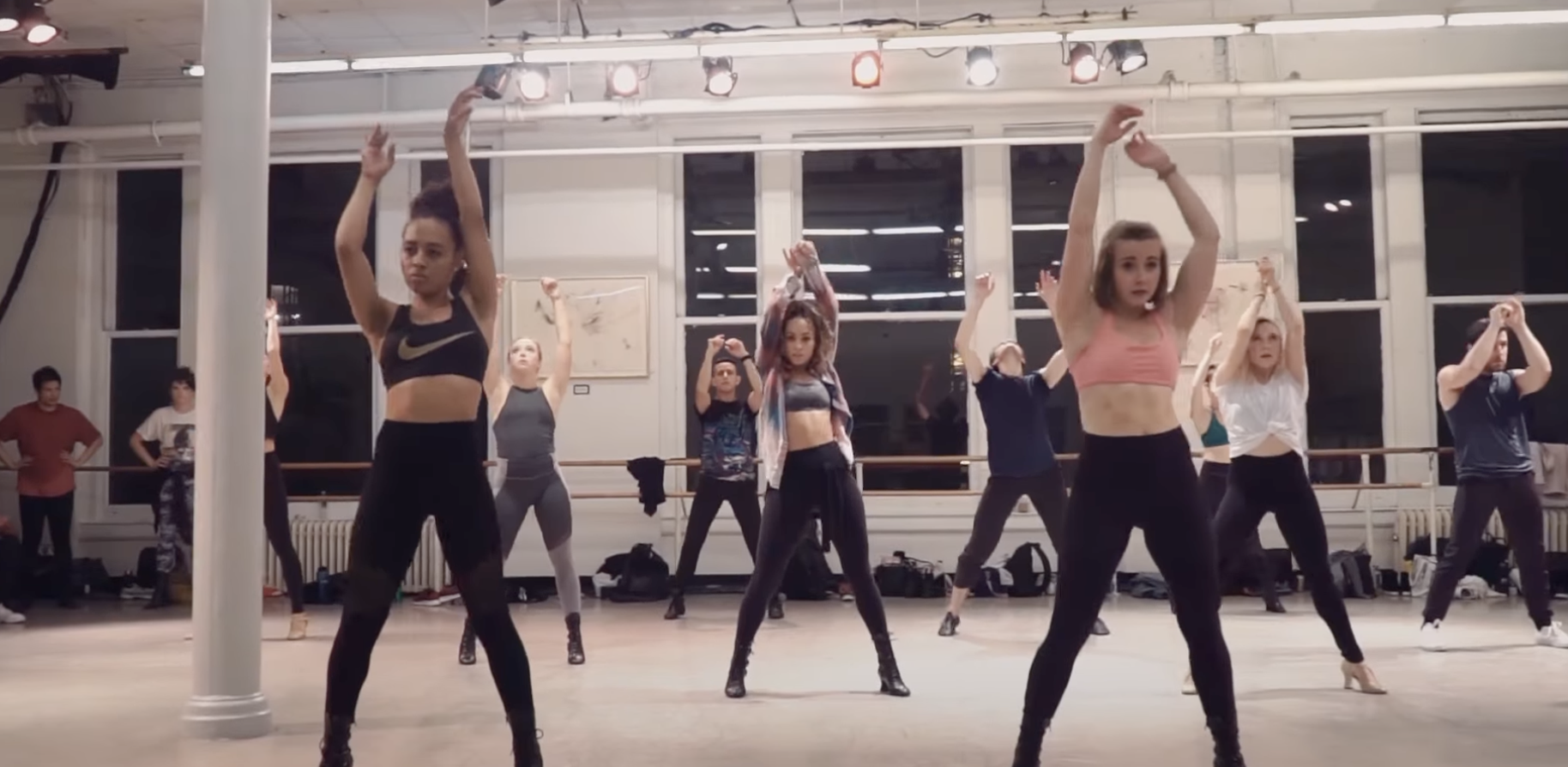 still photo of dancers in action in a STEPS spotlight dance class
